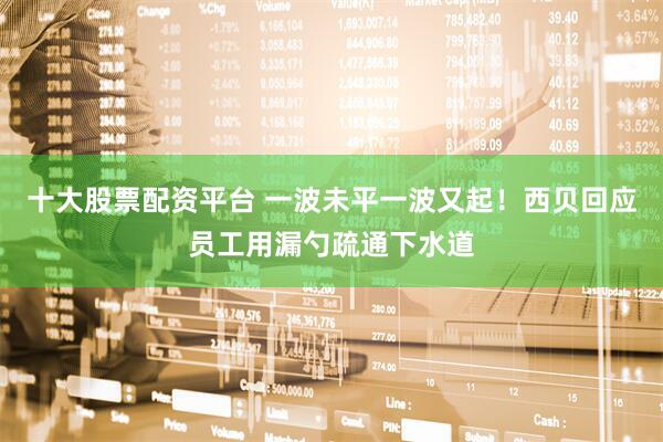 十大股票配资平台 一波未平一波又起！西贝回应员工用漏勺疏通下水道